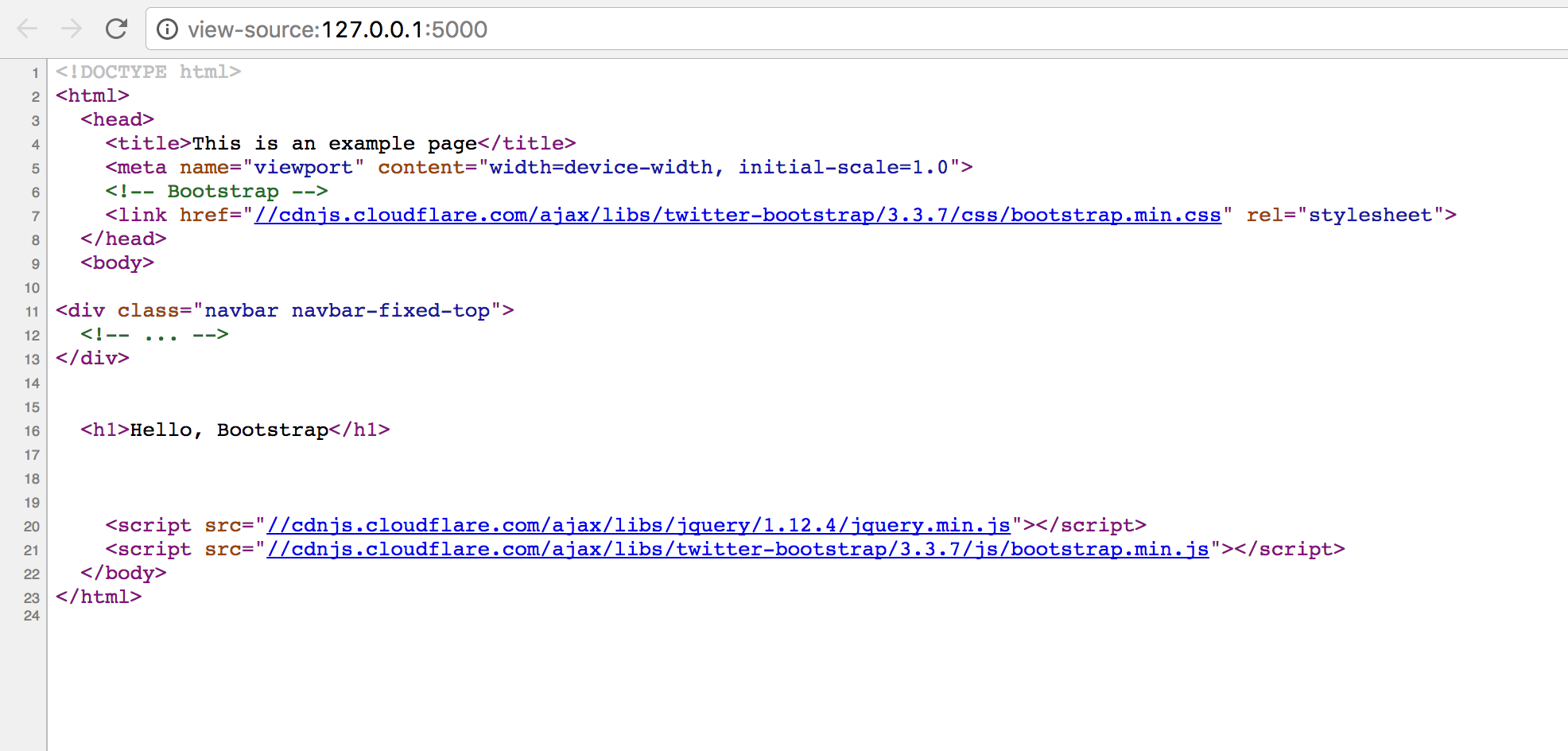Flask Bootstrap page source