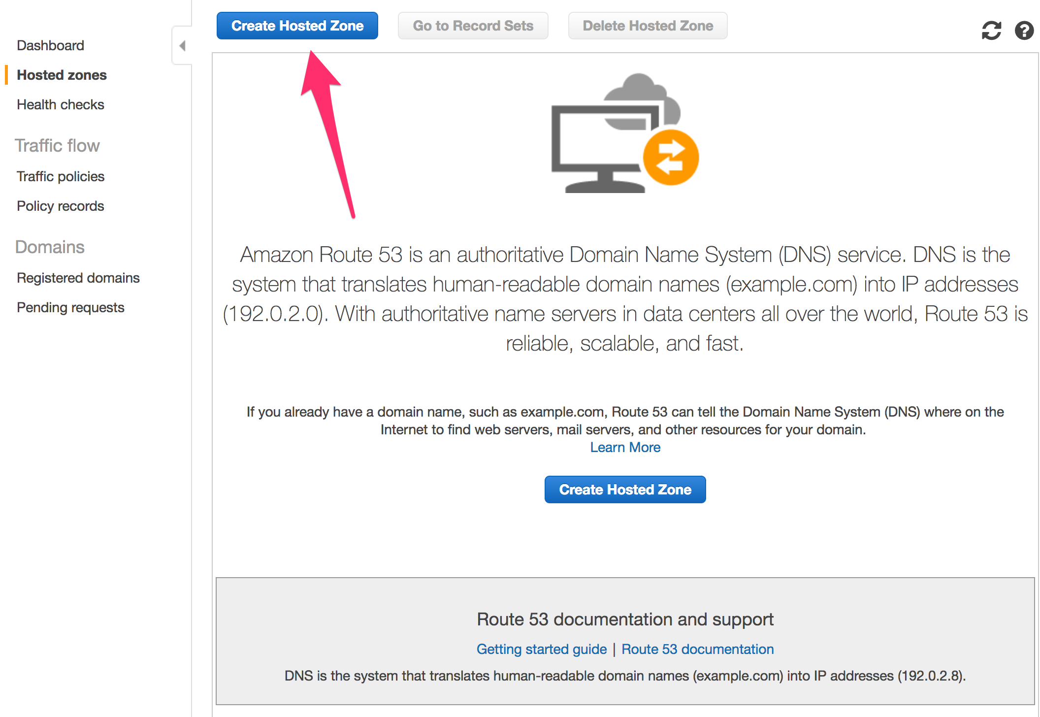 Create hosted zone