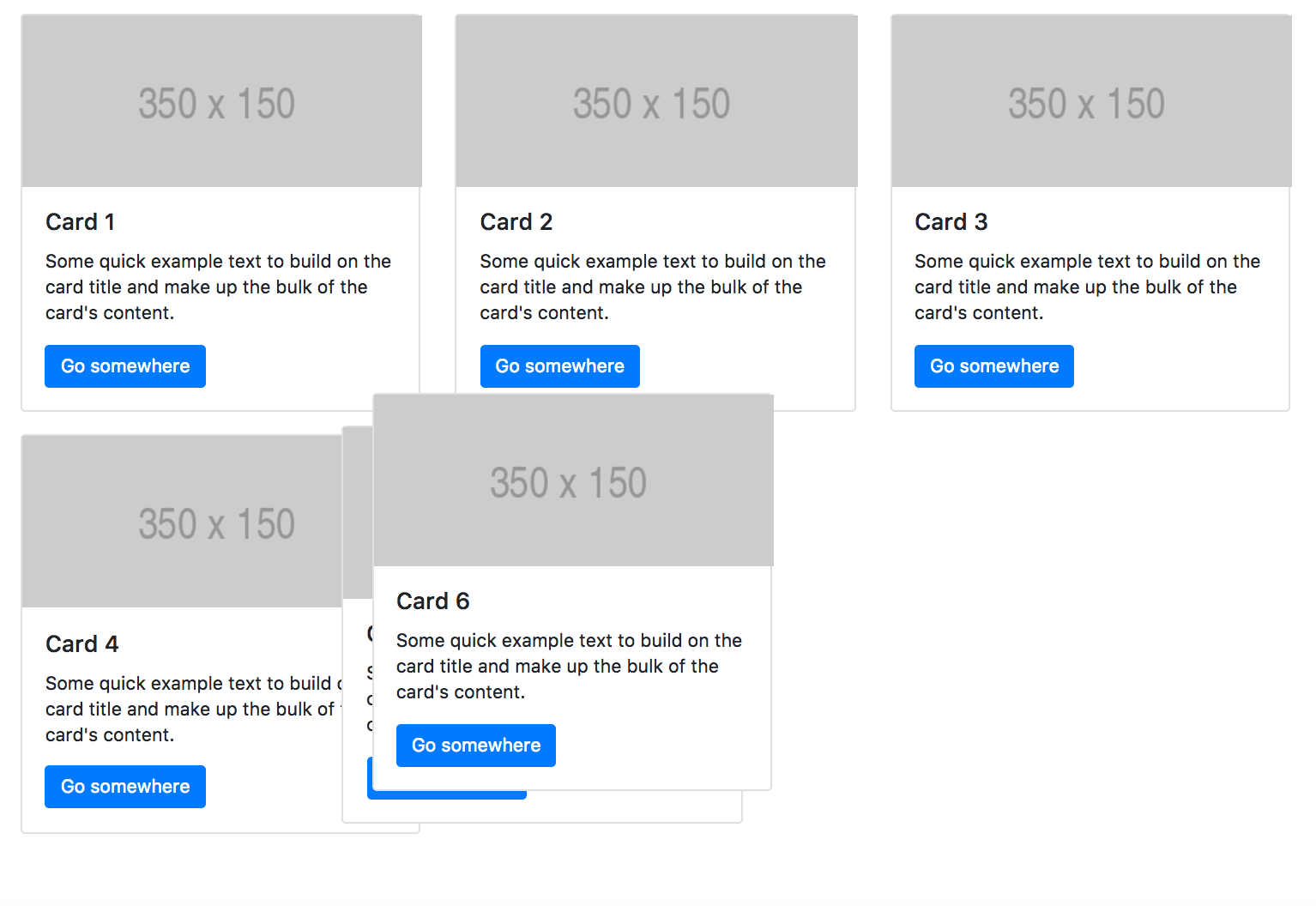 cards sliding off page