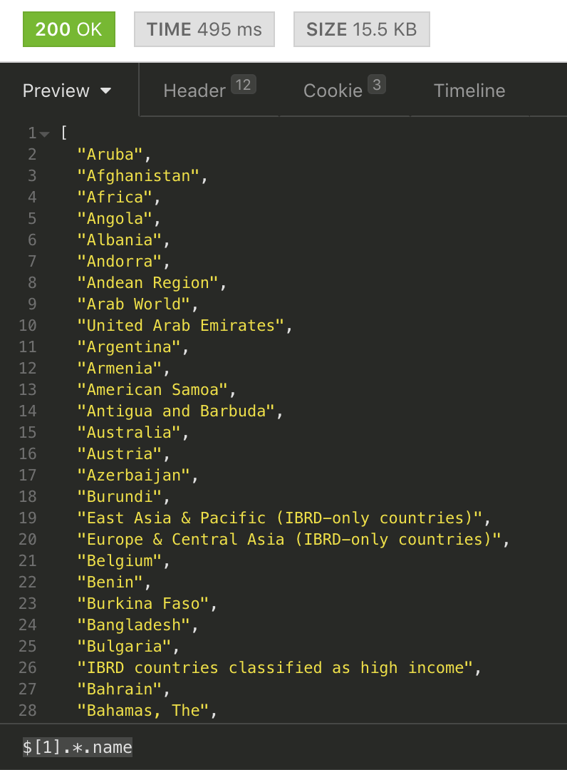 JSONpath wildcard operator